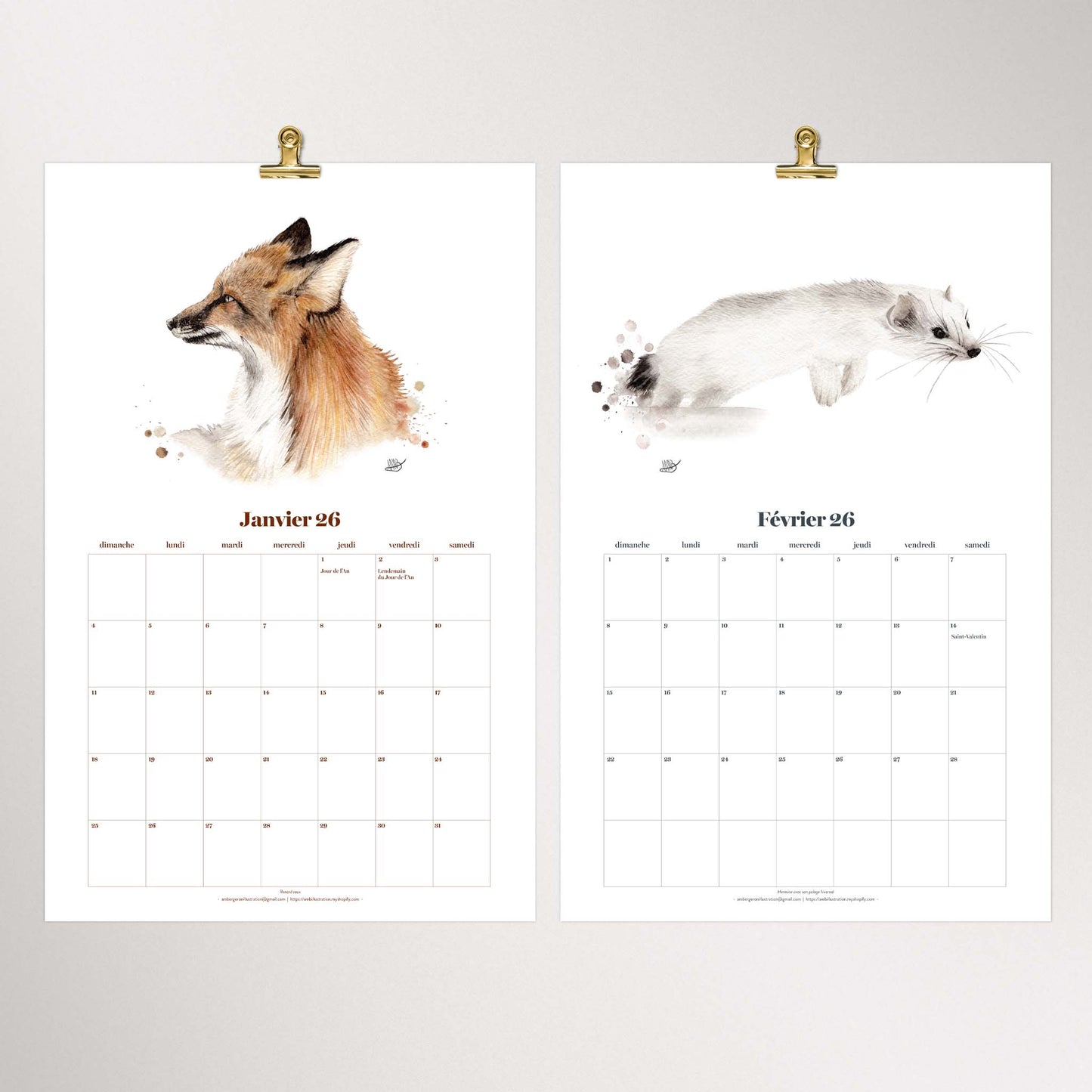 Calendrier mural / 2026