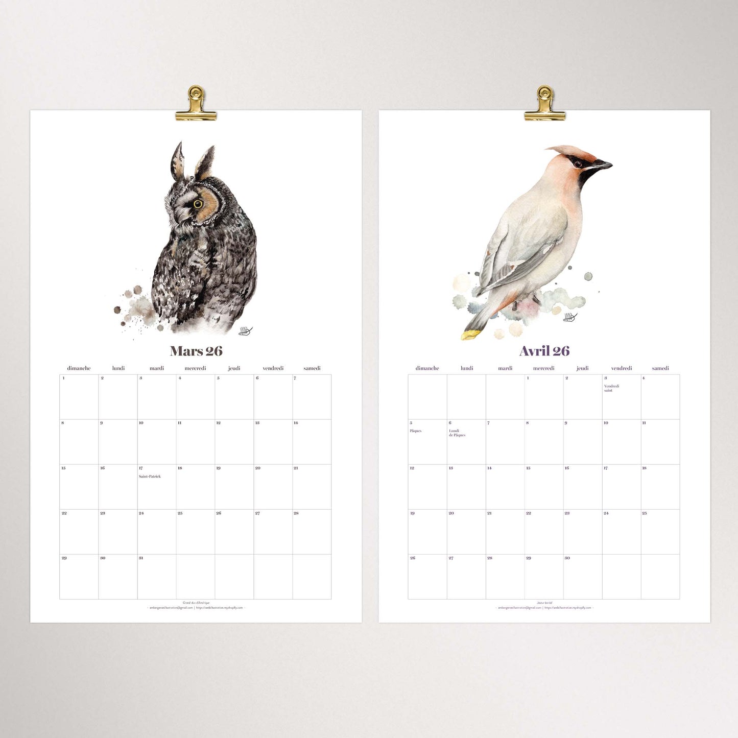 Calendrier mural / 2026