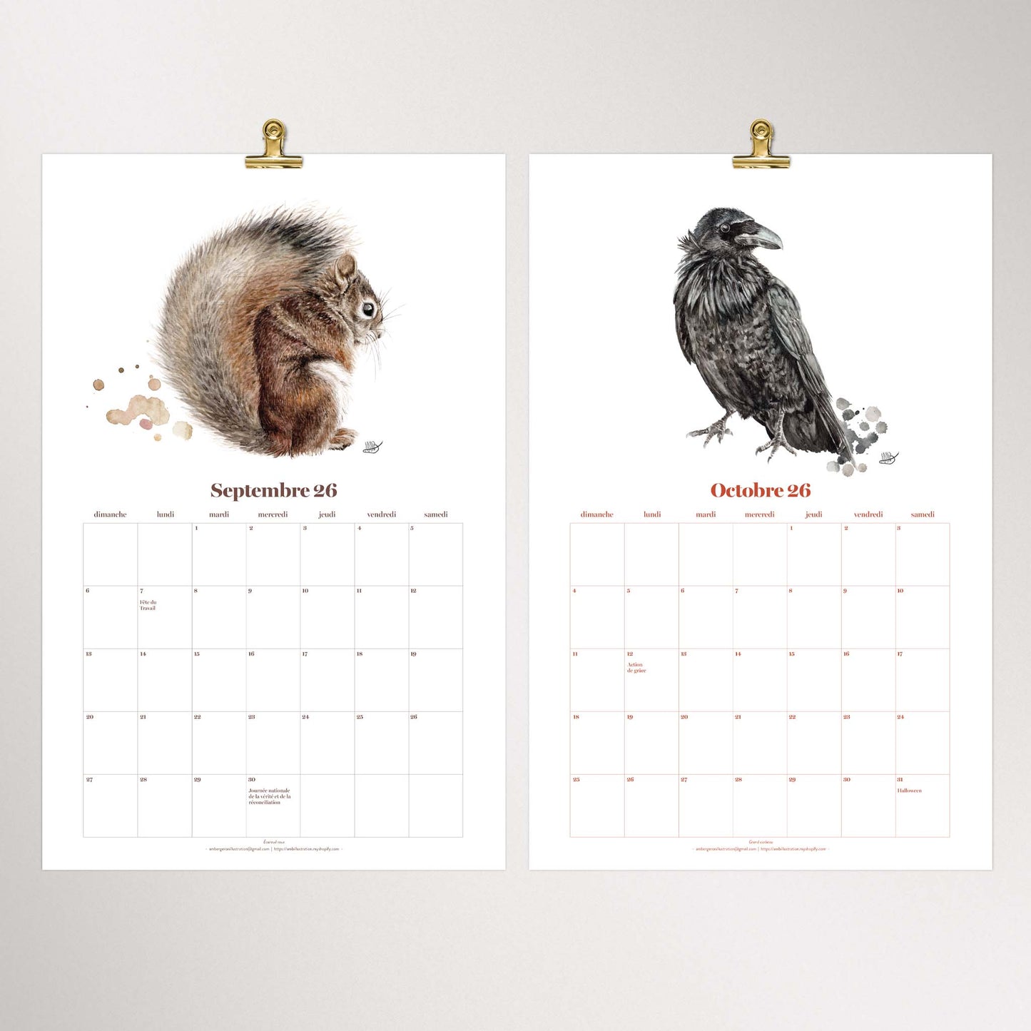 Calendrier mural / 2026